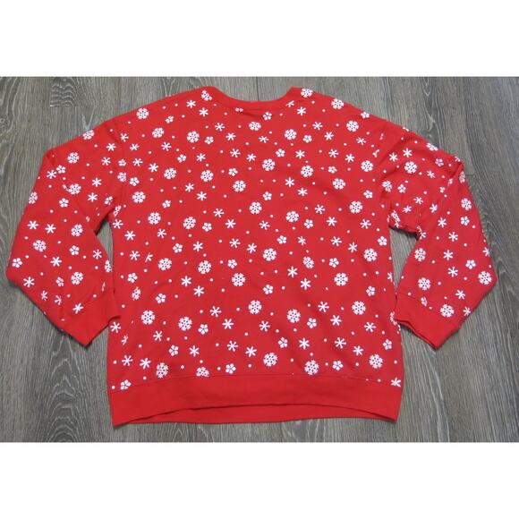 DISNEY MICKEY MOUSE Ugly Christmas Sweatshirt Size XL 15-17 Red Sparkle Winter - Picture 4 of 12